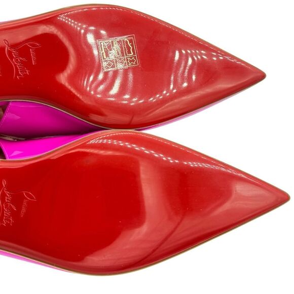NEW Christian Louboutin Hot Chickita Sling Patent Leather Ballet Flats Pink 7.5 - Picture 9 of 15